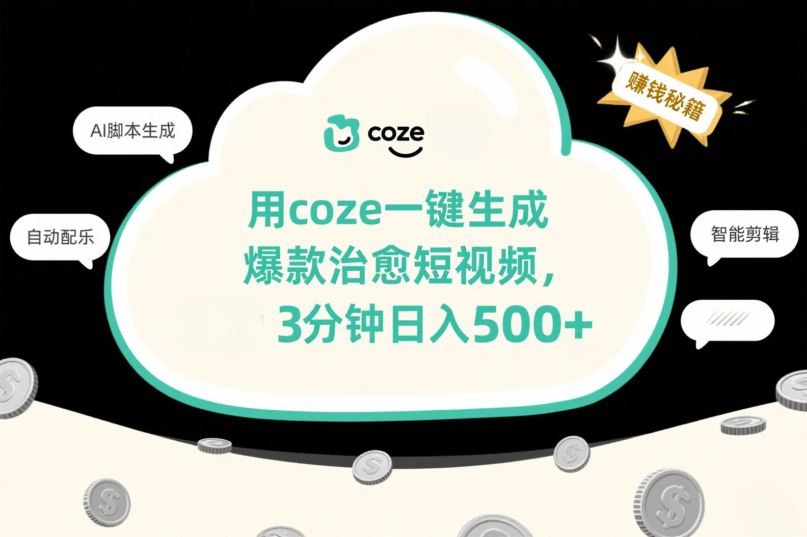 用coze一键生成爆款治愈短视频，3分钟日入500+-百盟网
