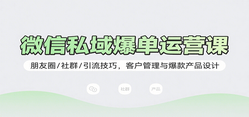 微信私域爆单运营课：朋友圈/社群/引流技巧，客户管理与爆款产品设计-百盟网