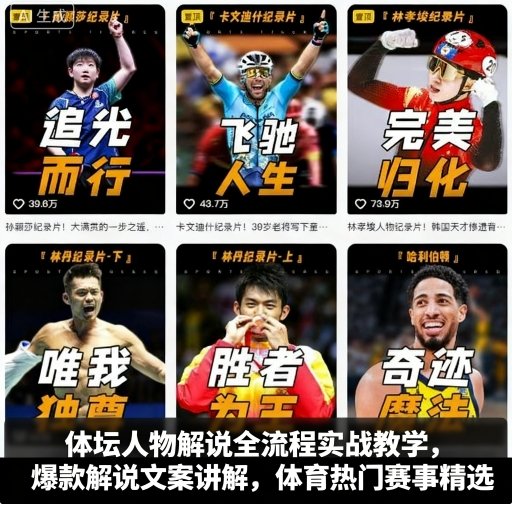 体坛人物解说全流程实战教学，爆款解说文案讲解，体育热门赛事精选-百盟网