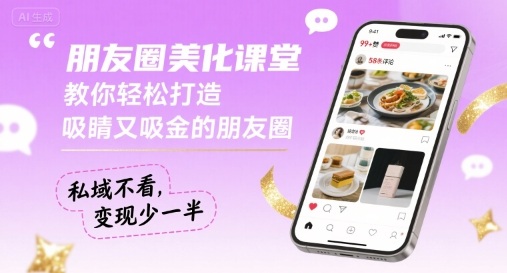 朋友圈美化课堂，教你轻松打造，吸睛又吸金的朋友圈，私域不看，变现少一半-百盟网