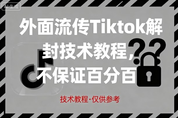 外面流传Tiktok解封技术教程，不保证百分百，具体自测-百盟网