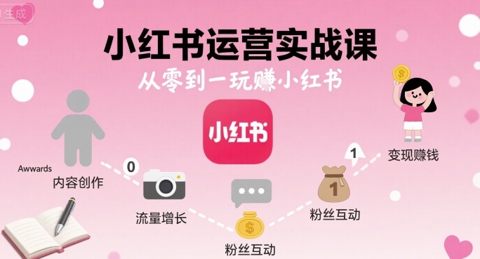 小红书运营实战课，从零到一玩賺小红书-百盟网