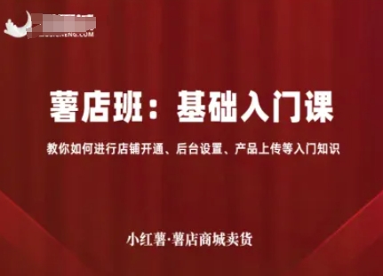 小红薯薯店商城卖货，基础入门课，教你如何进行店铺开通、后台设置、产品上传等入门知识-百盟网
