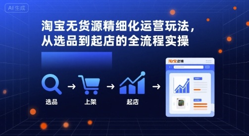 淘宝无货源精细化运营玩法，从选品到起店的全流程实操-百盟网