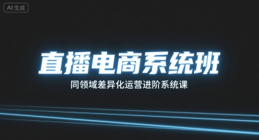 直播电商系统班，同领域差异化运营进阶系统课-百盟网