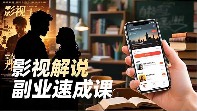 Tk影视解说副业速成课，软件安装、全流程实操、爆款预设，新手两周变现-百盟网