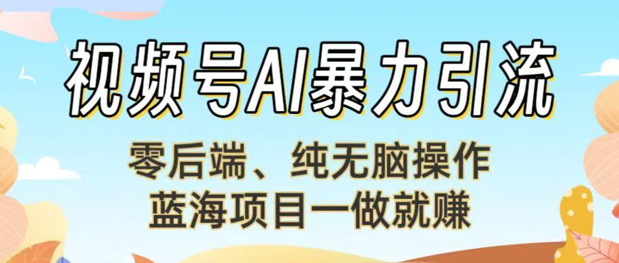 视频号AI暴力引流：零后端、纯无脑操作，蓝海项目一做就赚！-百盟网
