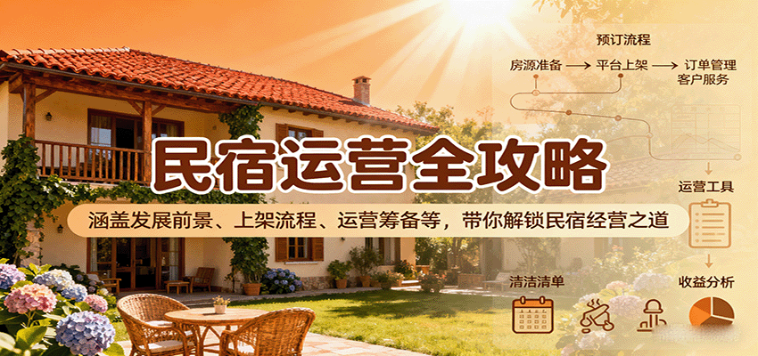 民宿运营全攻略：涵盖发展前景、上架流程、运营筹备等，带你解锁民宿经营之道-百盟网