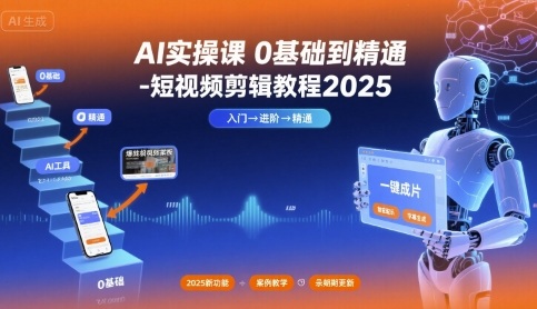 AI实操课0基础到精通-短视频剪辑教程2025-百盟网