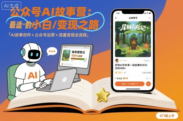 公众号ai故事营，最适合小白的自媒体变现之路-百盟网