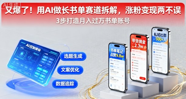 又爆了！用AI做长书单赛道拆解，涨粉变现两不误-百盟网