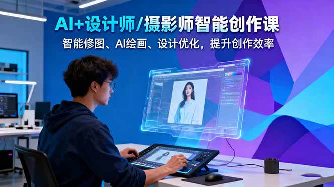 AI+设计师/摄影师智能创作课:智能修图、AI绘画、设计优化,提升创作效率-百盟网