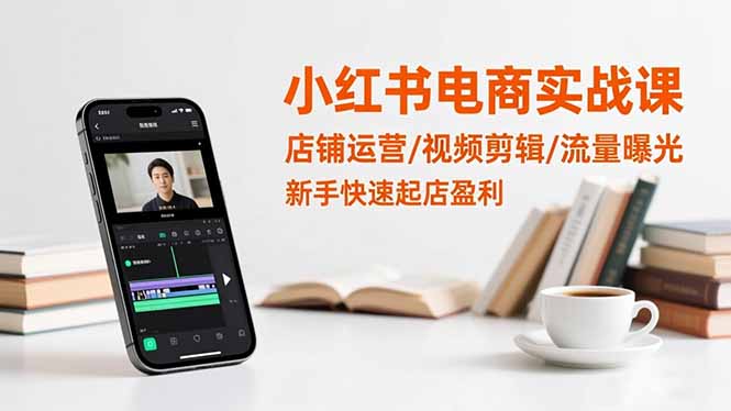 小红书电商实战课：店铺运营/视频剪辑/流量曝光，新手快速起店盈利-百盟网