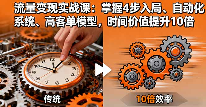 流量变现实战课：掌握4步入局、自动化系统、高客单模型，时间价值提升10倍-百盟网