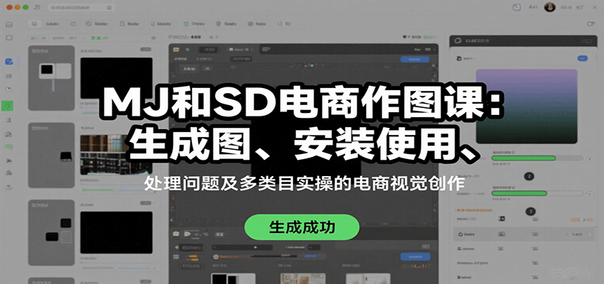 MJ和SD电商作图课：生成图、安装使用、处理问题及多类目实操的电商视觉创作-百盟网