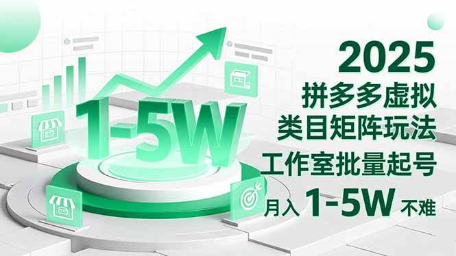 2025 拼多多虚拟类目矩阵玩法，工作室批量起号，月入 1-5W 不难-百盟网