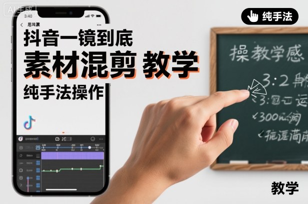 抖音一镜到底素材混剪教学，纯手法操作-百盟网