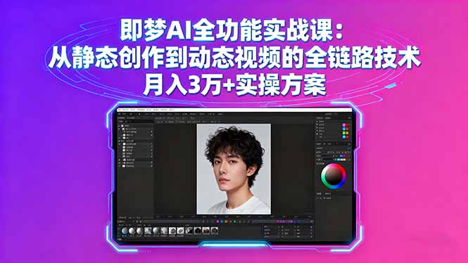 即梦AI全功能实战课：从静态创作到动态视频的全链路技术 月入3万+实操方案-百盟网