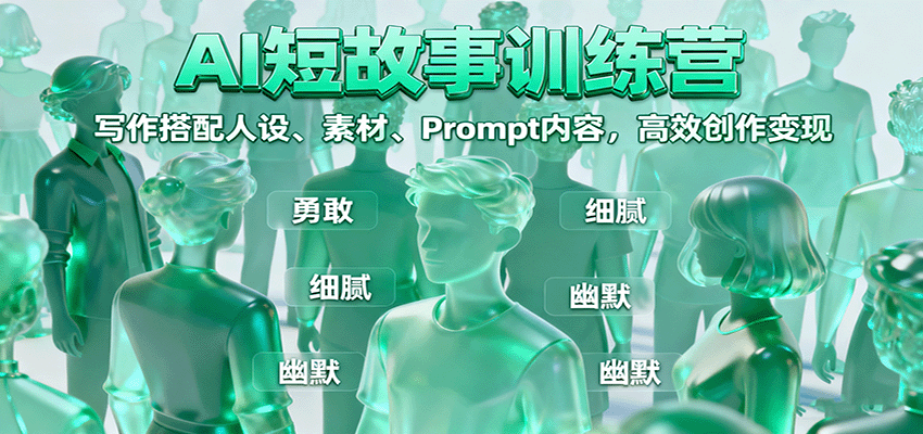 AI短故事训练营：写作搭配人设、素材、Prompt内容，高效创作变现-百盟网