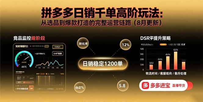 拼多多日销千单高阶玩法：从选品到爆款打造的完整运营链路(8月更新-百盟网