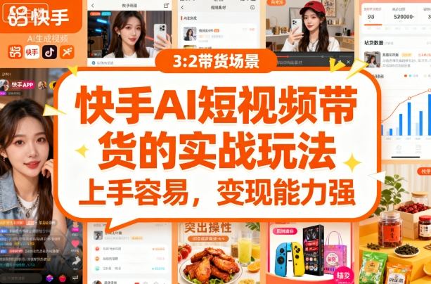 快手ai短视频带货的实战玩法，上手容易，变现能力强-百盟网