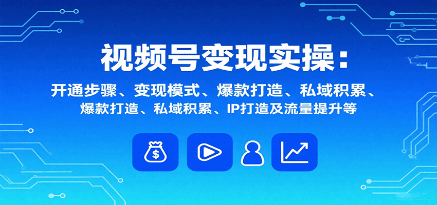 视频号变现实操,含开通步骤、变现模式、爆款打造、私域积累、IP打造及流量提升等-百盟网