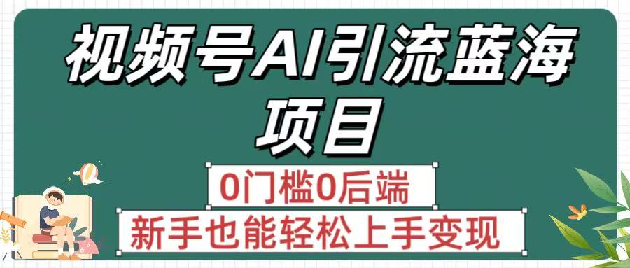 疯传！视频号AI引流蓝海项目，0门槛0后端，新手也能轻松上手变现-百盟网