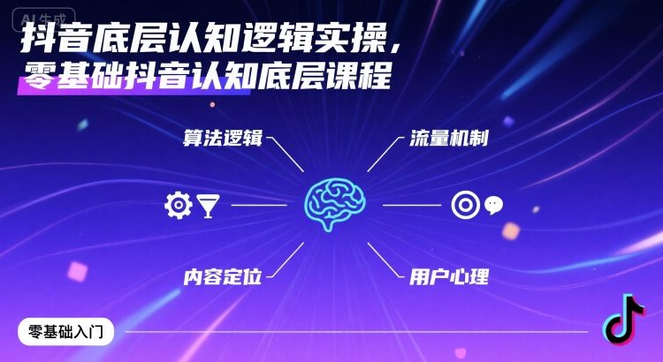 抖音底层认知逻辑实操，零基础抖音认知底层课程-百盟网