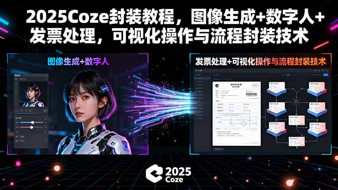 2025Coze封装教程，图像生成+数字人+发票处理，可视化操作与流程封装技术-百盟网