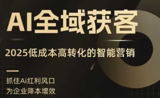 AI全域获客实训营，2025低成本高转化的智能营销，精准找客，高效营销-百盟网