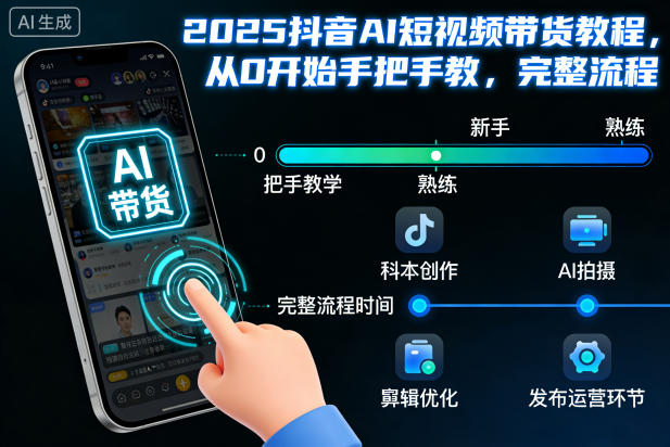 2025抖音AI短视频带货教程，从0开始手把手教，完整流程-百盟网