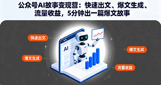 公众号AI故事变现营：快速出文、爆文生成、流量收益，5分钟出一篇爆文故事-百盟网