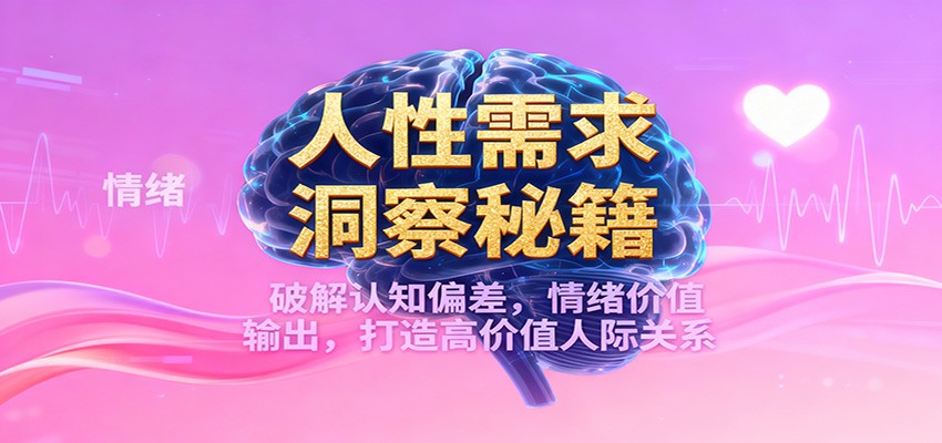 人性需求洞察秘籍，破解认知偏差，情绪价值输出，打造高价值人际关系-百盟网