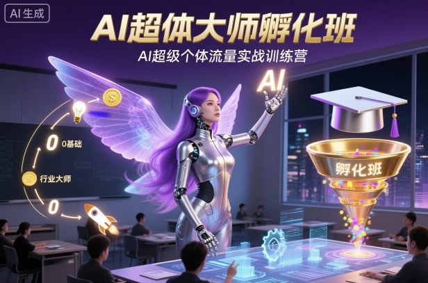 AI超体大师孵化班,AI超级个体流量实战训练营-百盟网