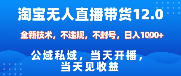 淘宝无人直播12.0，公域私域技术，不封号，不违规布局双十一流量风口，日入1k(独家技术)【揭秘】-百盟网