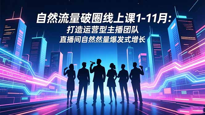 自然流量破圈线上课1-11月:打造运营型主播团队 直播间自然流量爆发式增长-百盟网