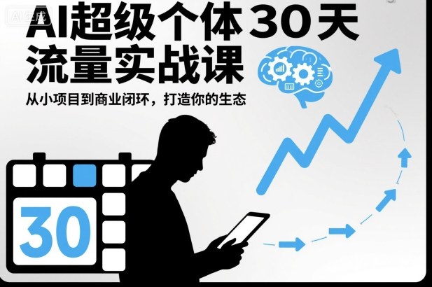 AI超级个体30天流量实战课,从小项目到商业闭环,打造你的生态-百盟网