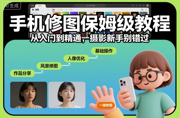 手机修图保姆级教程,从入门到精通,摄影新手别错过-百盟网