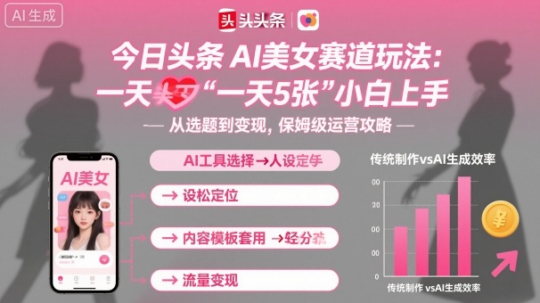 今日头条AI美女赛道玩法,一天轻松5张,小白轻松上手-百盟网