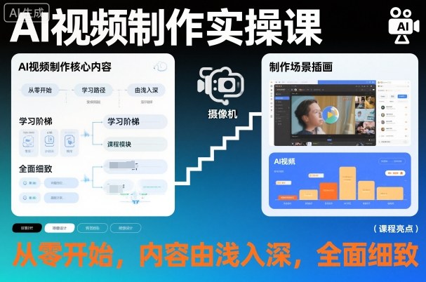 AI视频制作实操课,从零开始,内容由浅入深,全面细致-百盟网