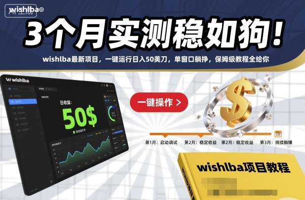 3个月实测稳如狗！wishlba最新项目，一键运行日入50美刀，单窗口躺挣，保姆级教程全给你【揭秘】-百盟网