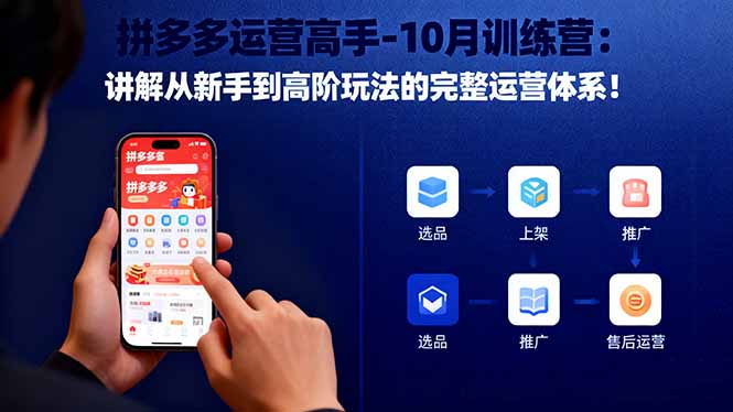 拼多多运营高手-10月训练营：讲解从新手到高阶玩法的完整运营体系！-百盟网