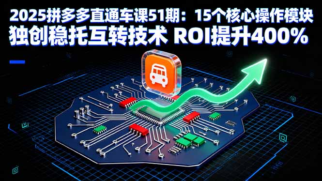 2025拼多多直通车课51期:15个核心操作模块 独创稳托互转技术 ROI提升400%-百盟网