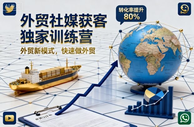 外贸社媒获客独家训练营，外贸新模式，快速做外贸(更新)-百盟网