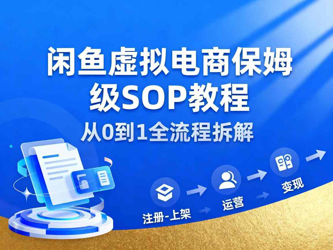 闲鱼虚拟电商,月入轻松过1W,保姆级SOP教程-百盟网