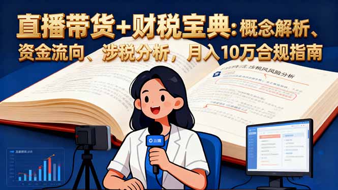 直播带货+财税宝典:概念解析、资金流向、涉税分析,月入10万合规指南-百盟网