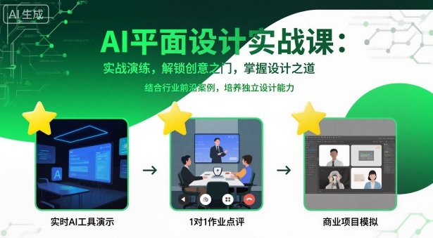 AI平面设计实战课，实战演练，解锁创意之门，掌握设计之道-百盟网